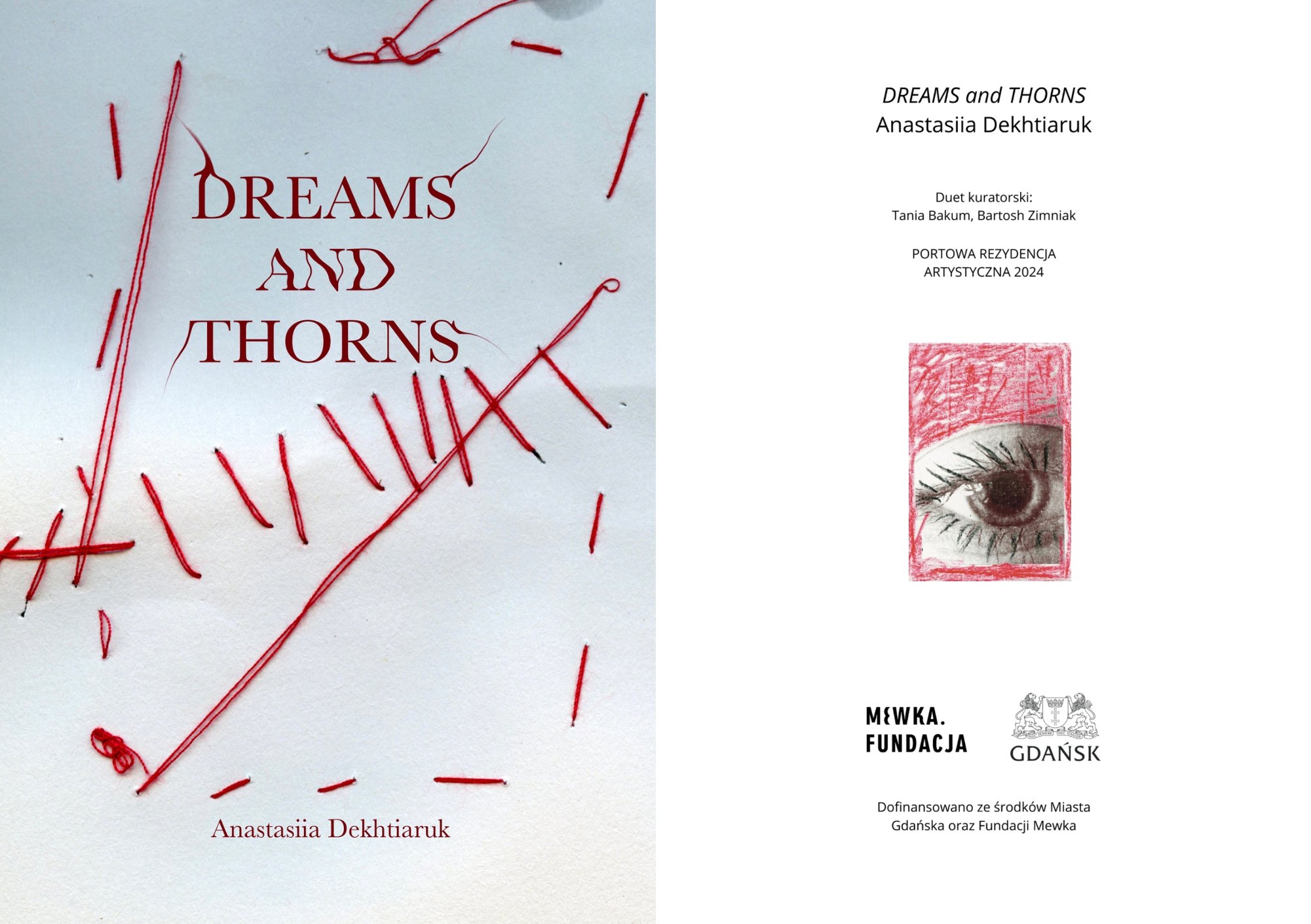 Cover and title page of the art book Dreams and Thorns